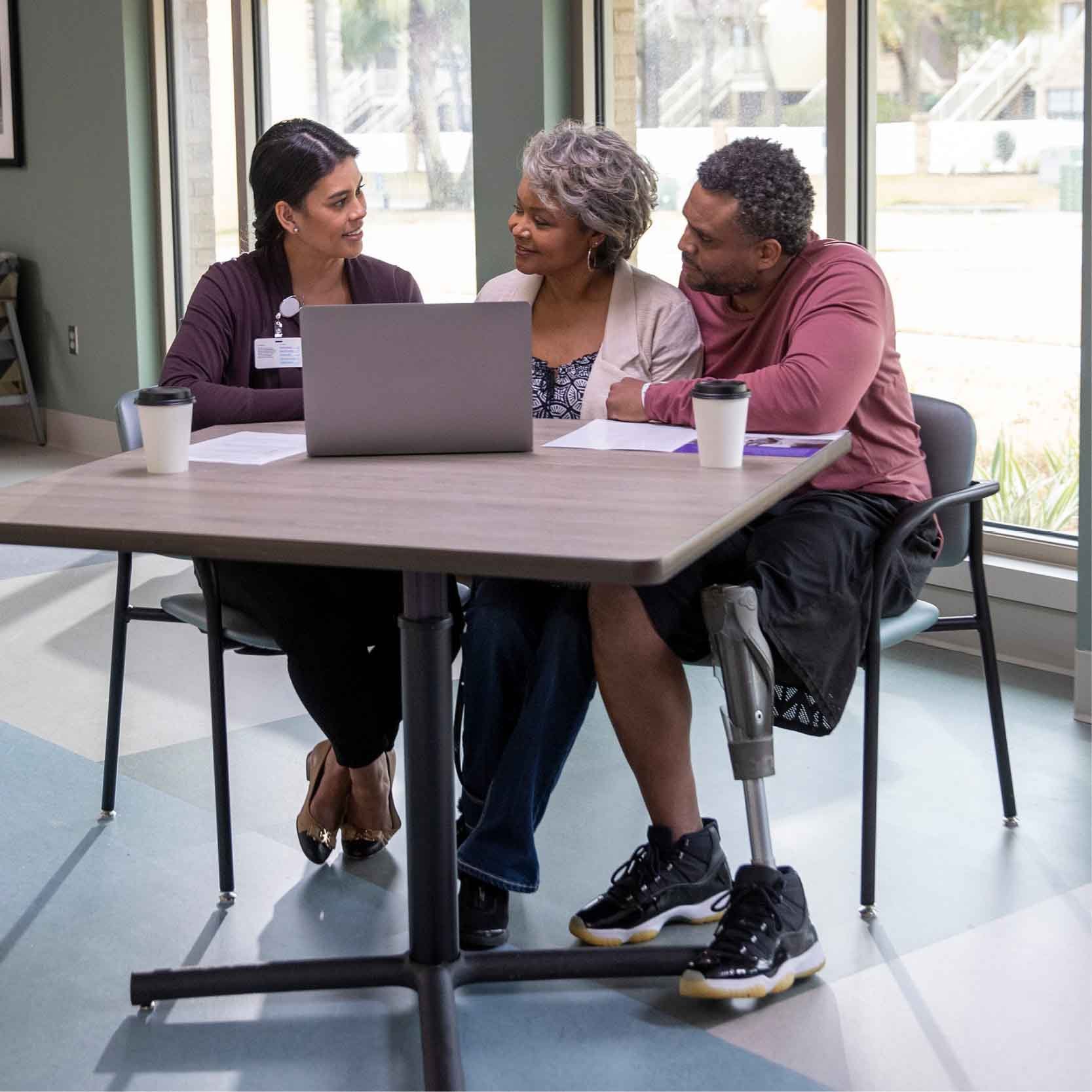 Case manager, patient and caregiver