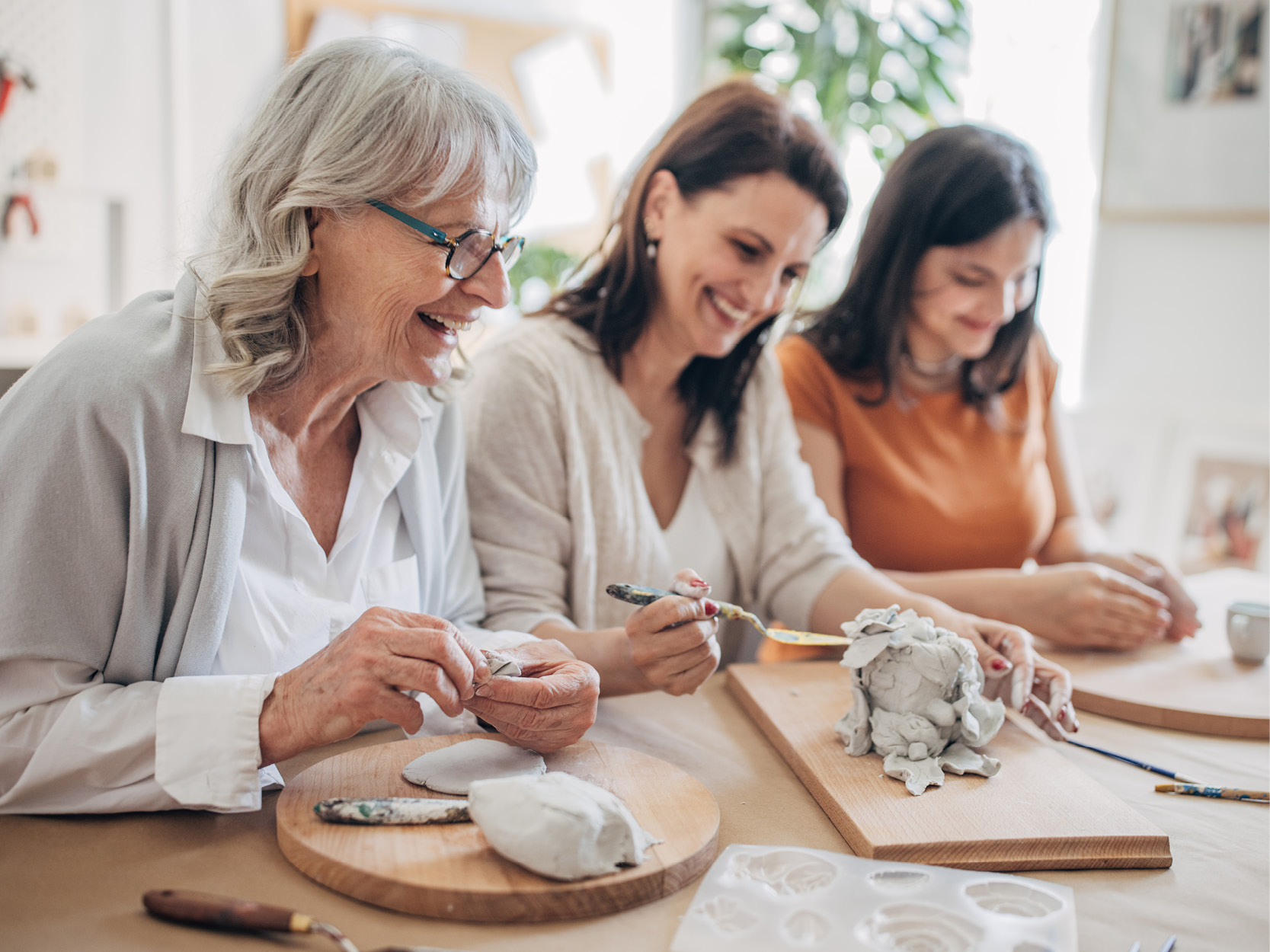 a group of ladies crafting