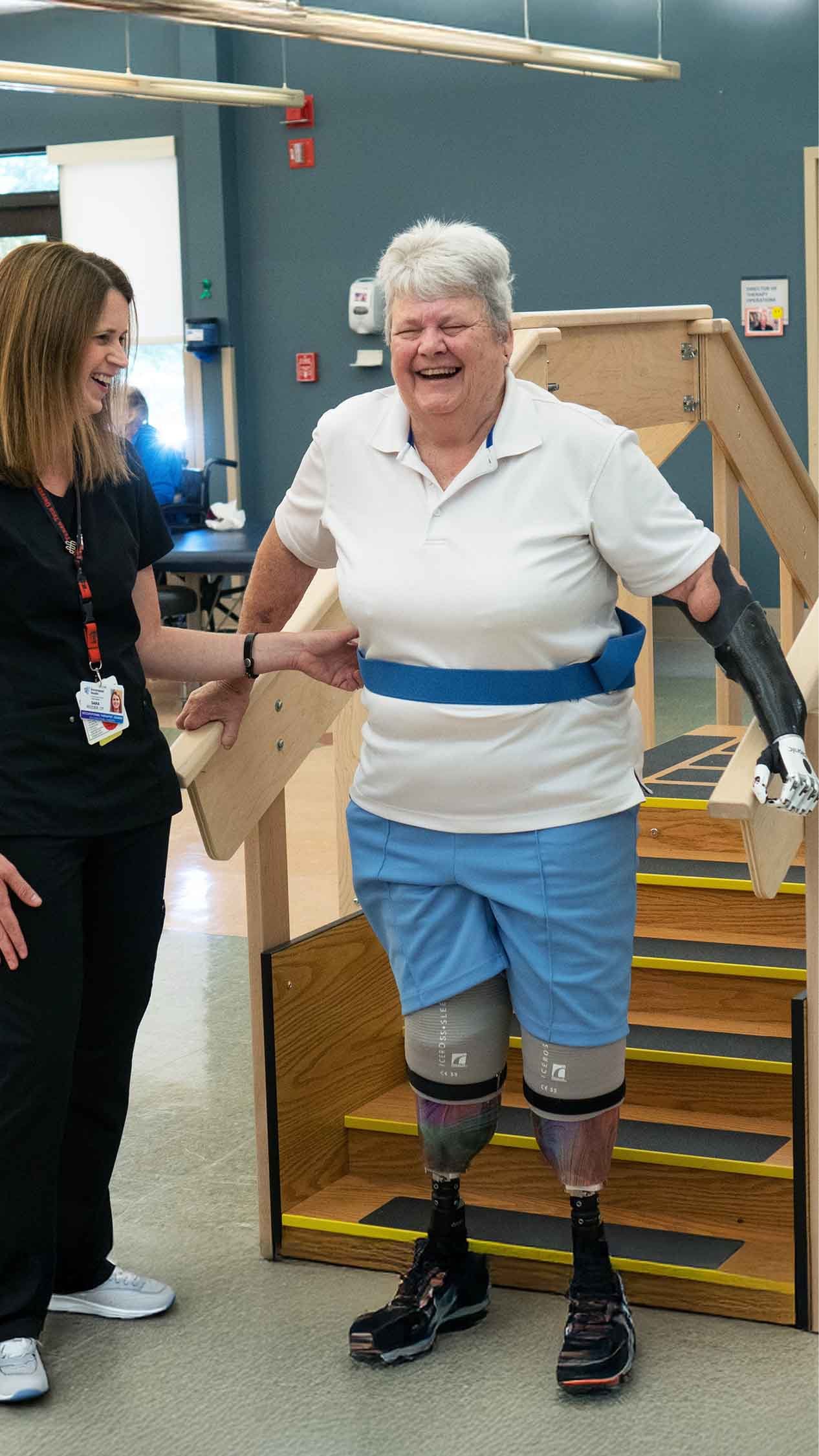amputation patient in rehabilitation and recovery
