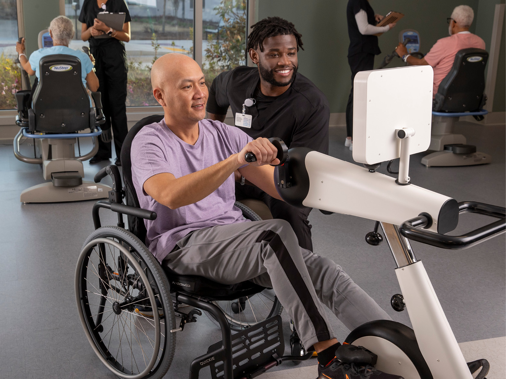 a therapist and a patient using our technologies 