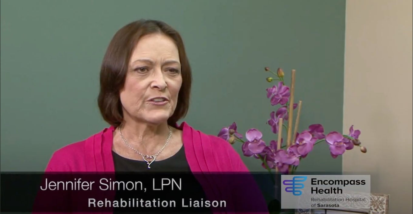 Jennifer recovered from stroke at Encompass Health Rehabilitation Hospital of Sarasota.