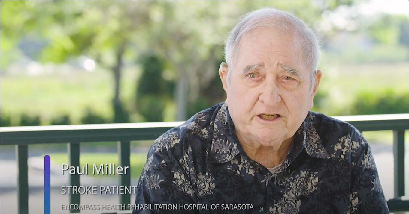 Paul's story of recovery from stroke with Encompass Health Rehabilitation Hospital of Sarasota