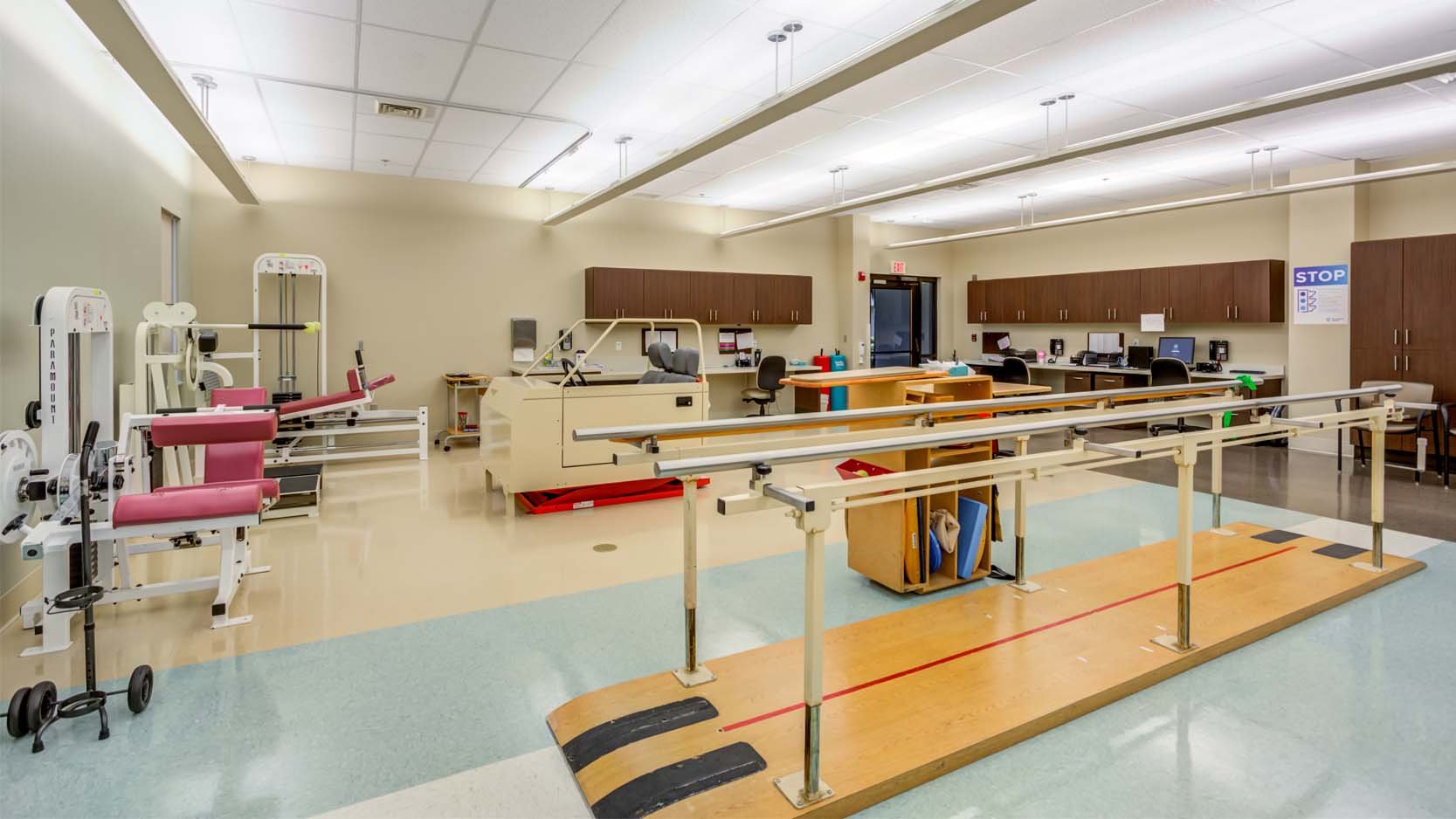 Equipment in a therapy gym