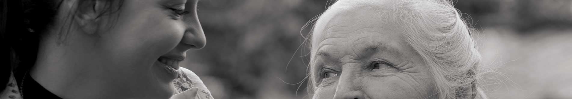 Elderly woman and granddaughter