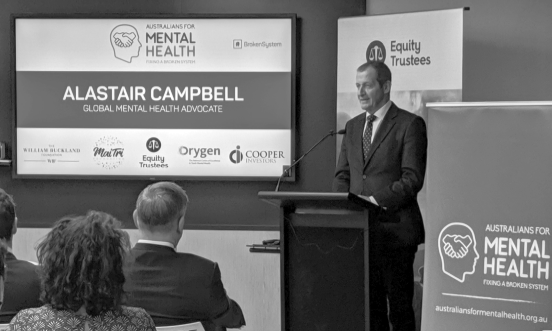 Global mental health advocate Alastair Campbell