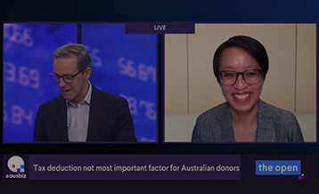 Denise Cheng discusses structured giving on Ausbiz TV
