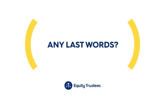Any last words?