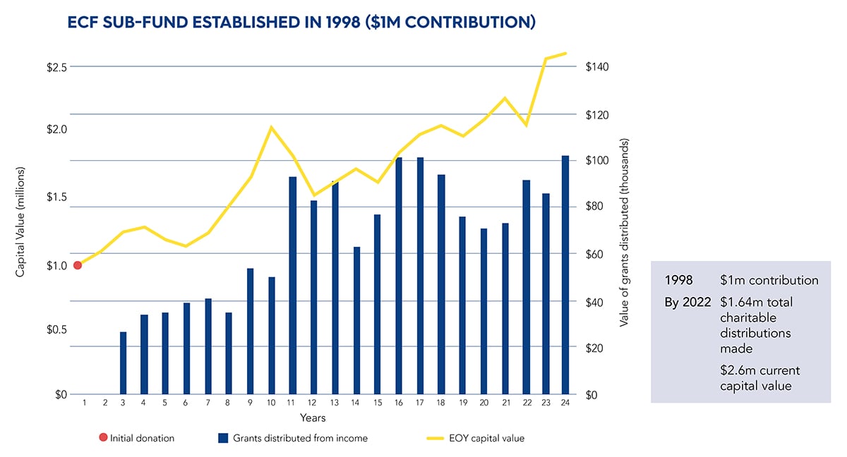 The value of long term giving graph