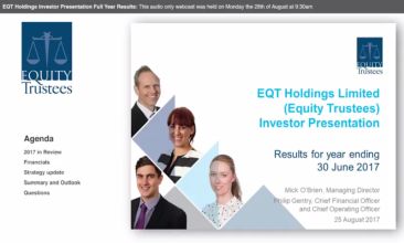 EQT Holdings Ltd half year results to 31 December 2017
