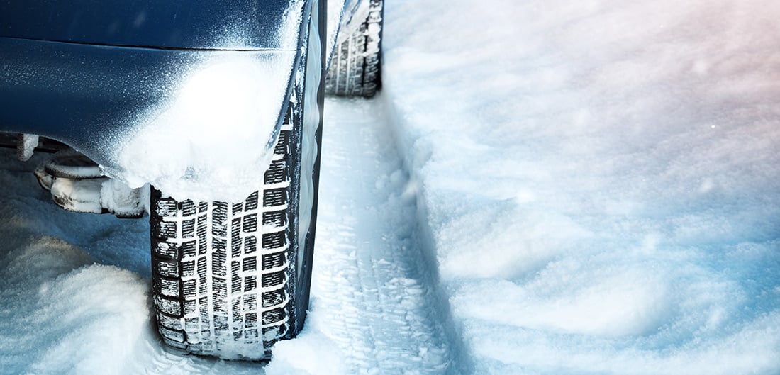 car driving in snow
