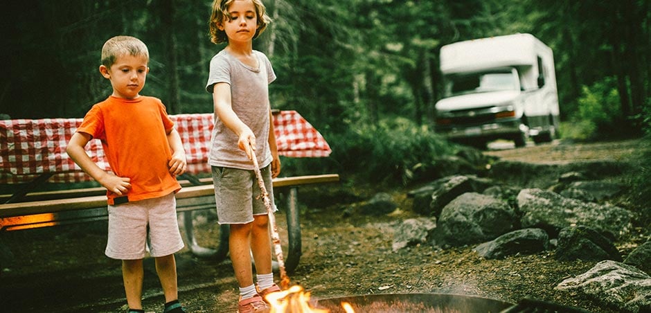 Children at campfire