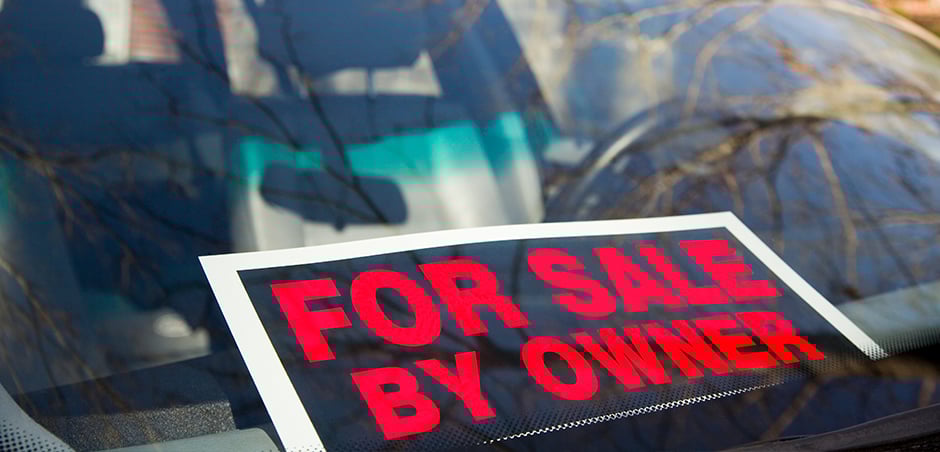for sale sign in car windshield