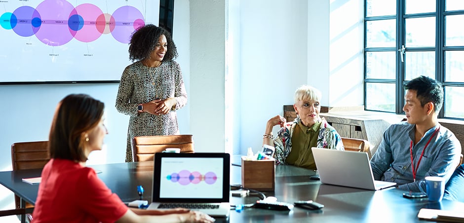 Office workers in a meeting