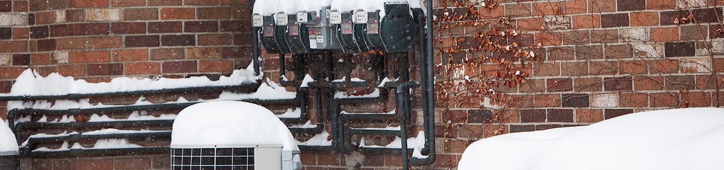 pipes with snow on them