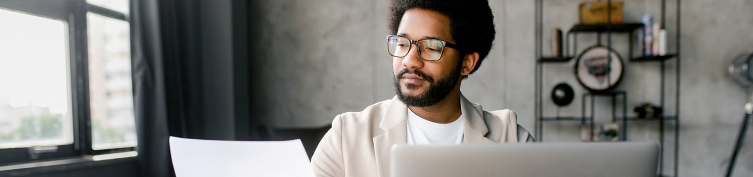 Man looking at a document