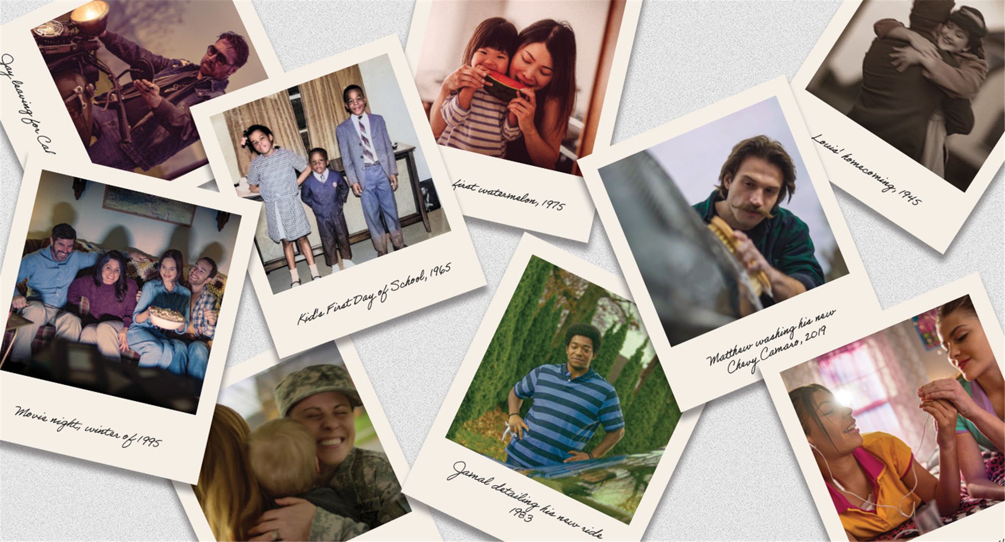 A collection of Polaroid photos