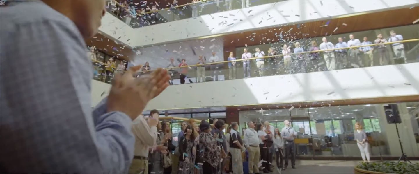 ERIE employees celebrating
