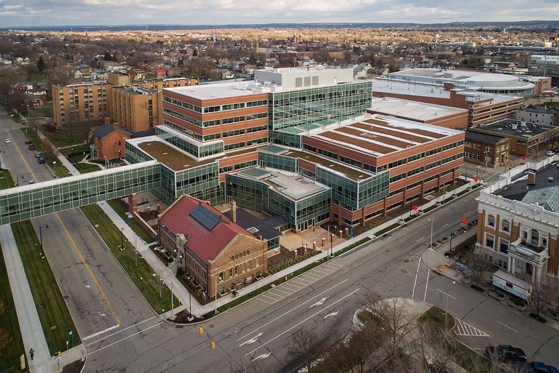 Aerial view of Thomas B. Hagen Building