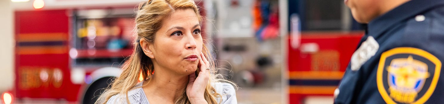 person looking confused at accident scene