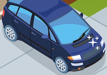 cartoon sparkling car
