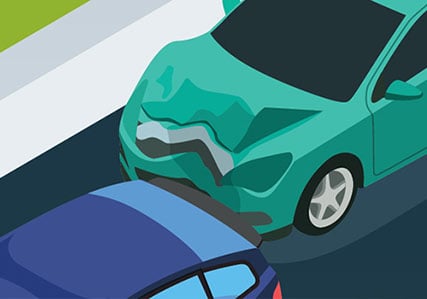 cartoon cars in fender bender
