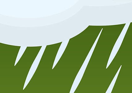 rain falling from cartoon cloud