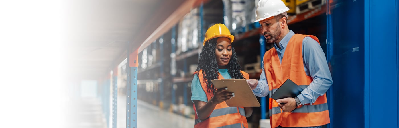 Colleagues working in a warehouse