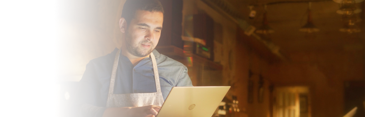 Man using laptop
