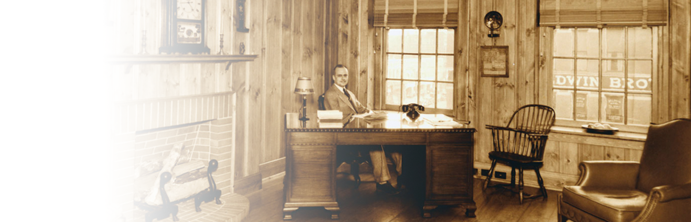 H.O. Hirt in his office