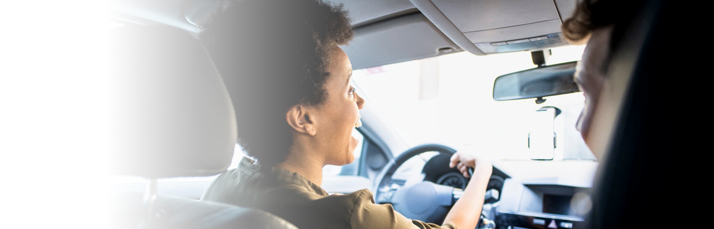 woman driving car