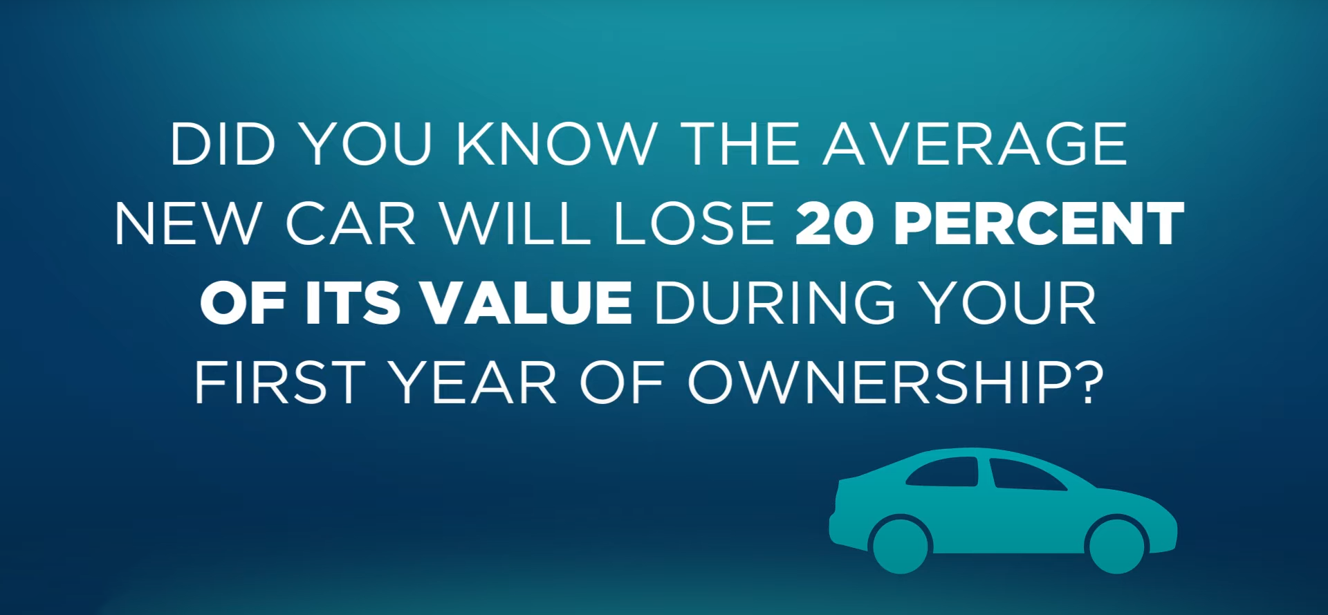 Did you know the average new car will lose 20 percent of its value during your first year of ownership?
