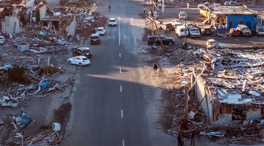 Devastation from tornadoes