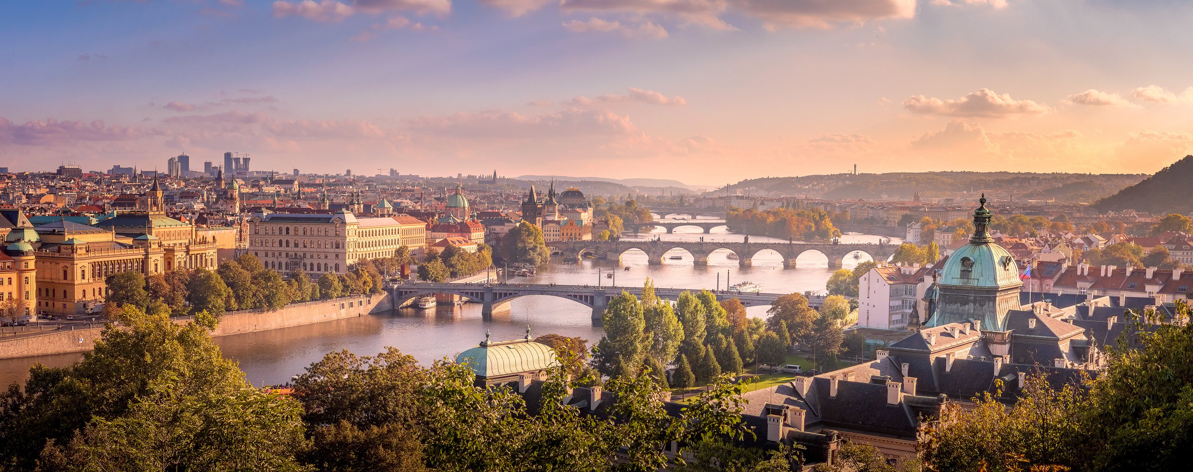 Aerial view of Prague, the capital of the Czech Republic