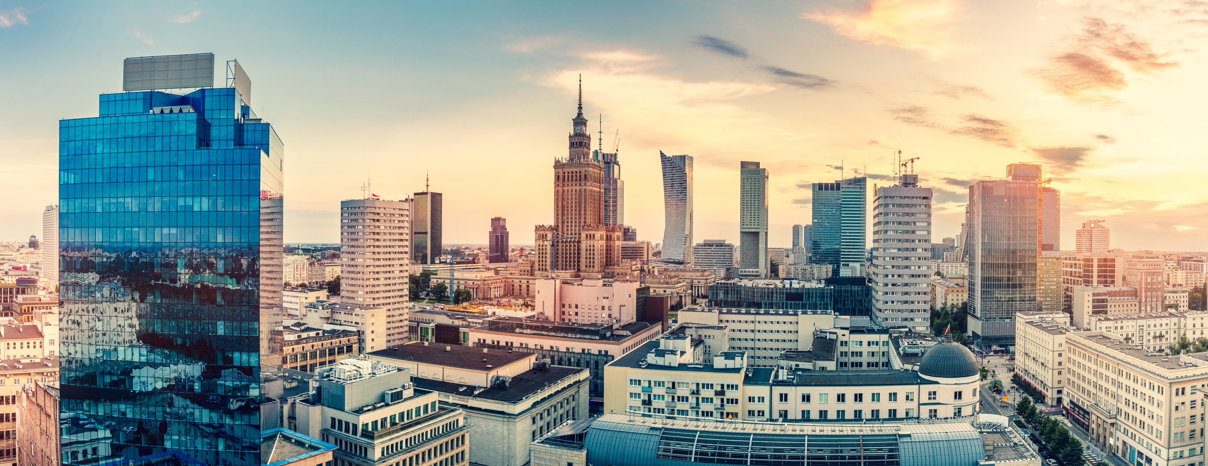 Aerial view of Warsaw, the capital of Poland