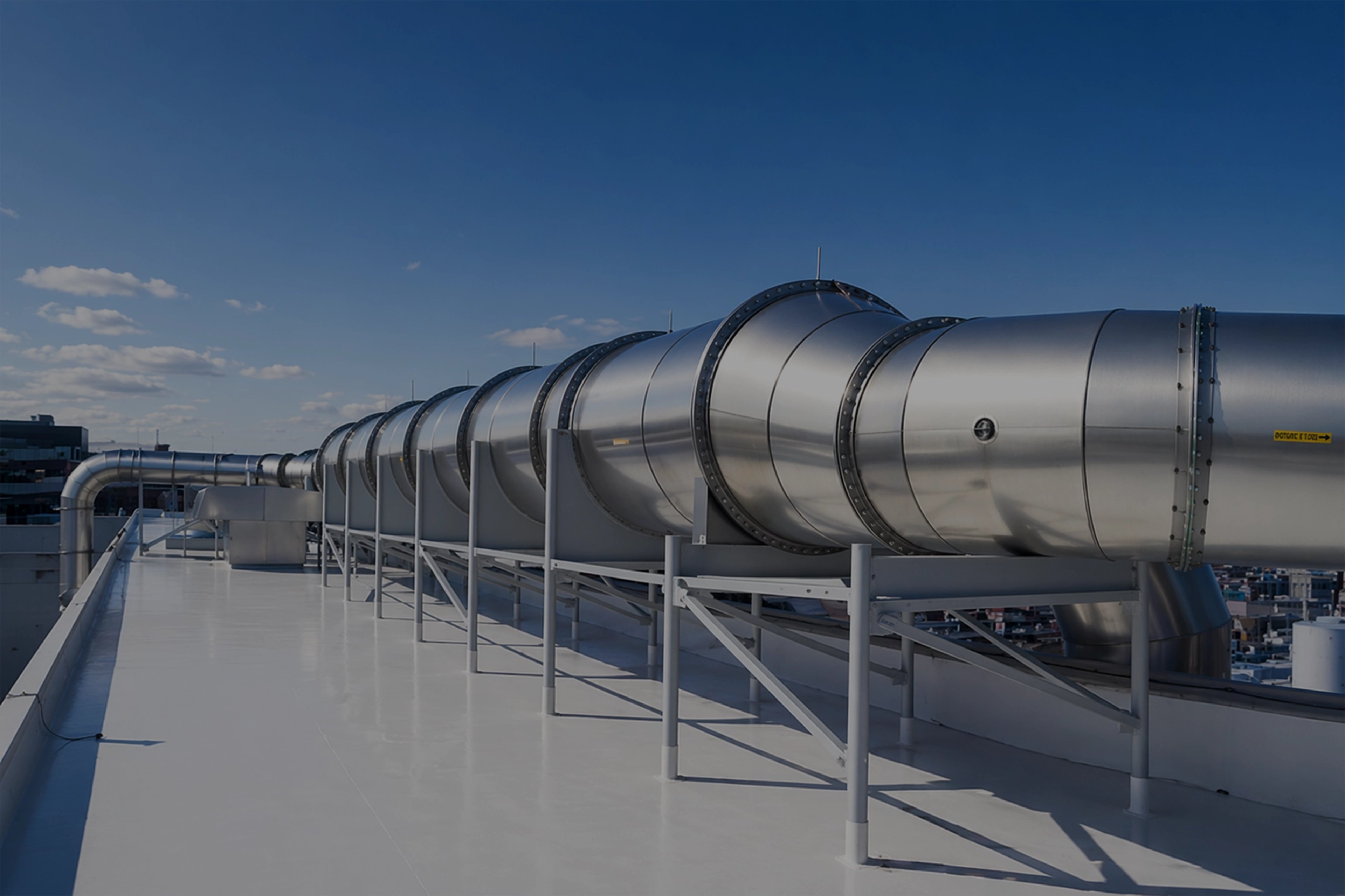 Exentec exhaust duct installed on a roof