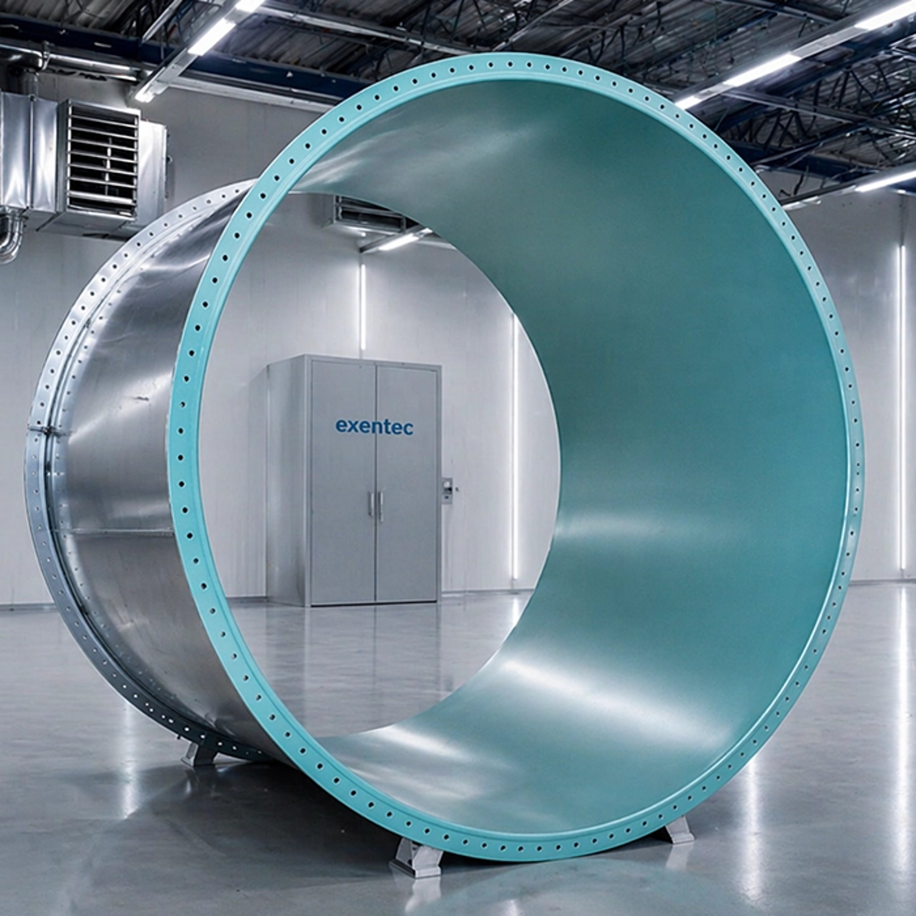 Large corrosive exhaust duct on an AI background