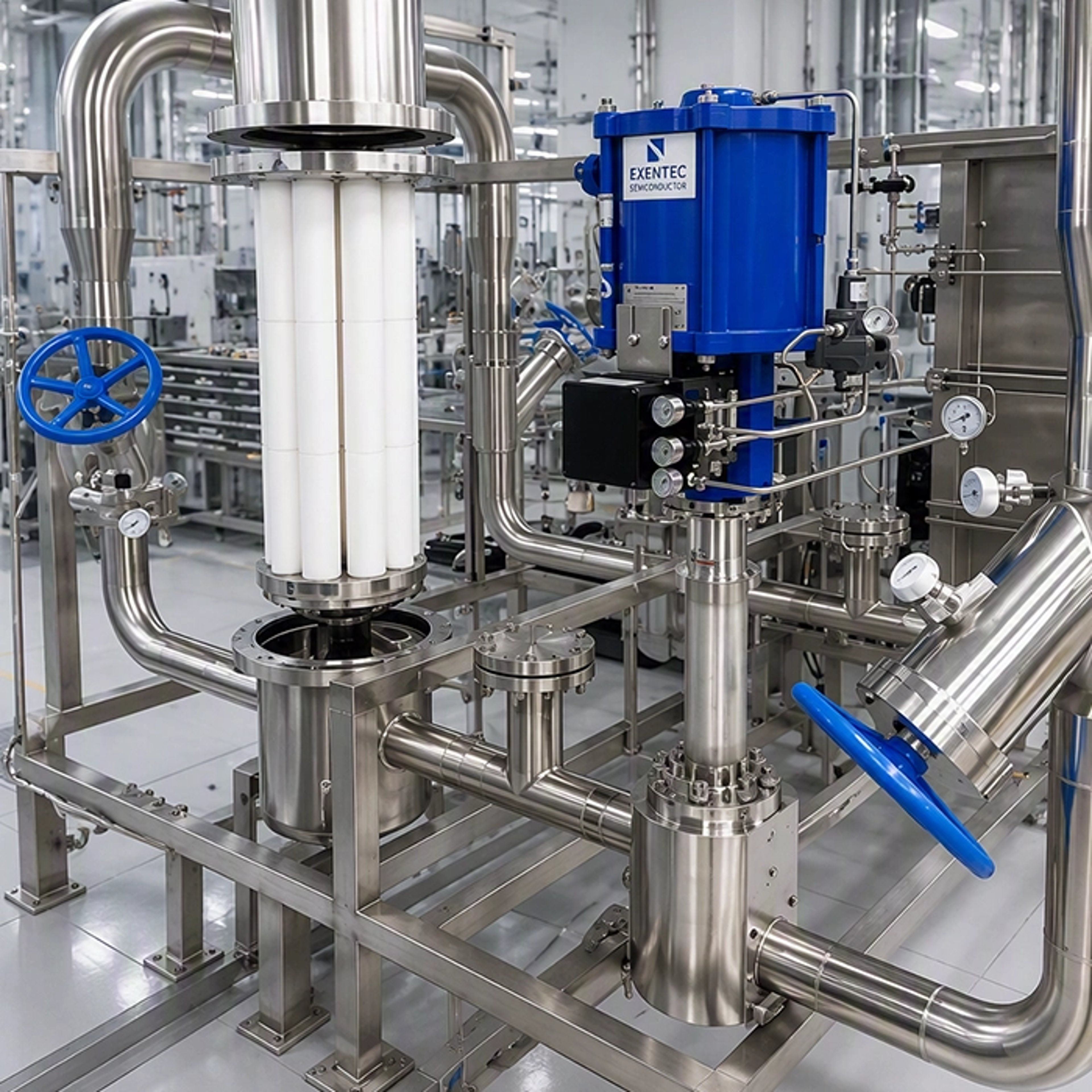 Exentec bulk gas system in a semiconductor facility