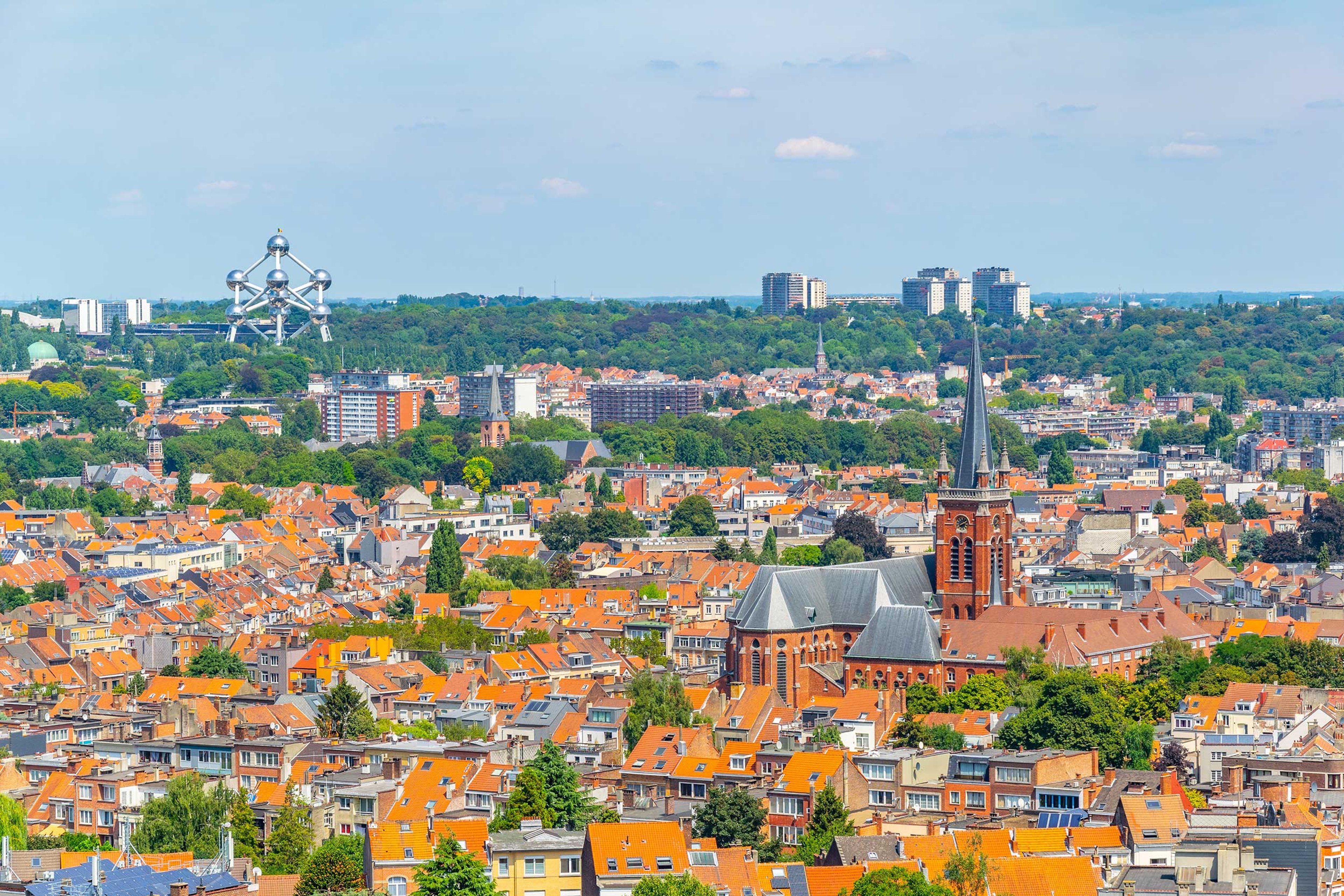 Aerial view of Brussels, capital of Belgium