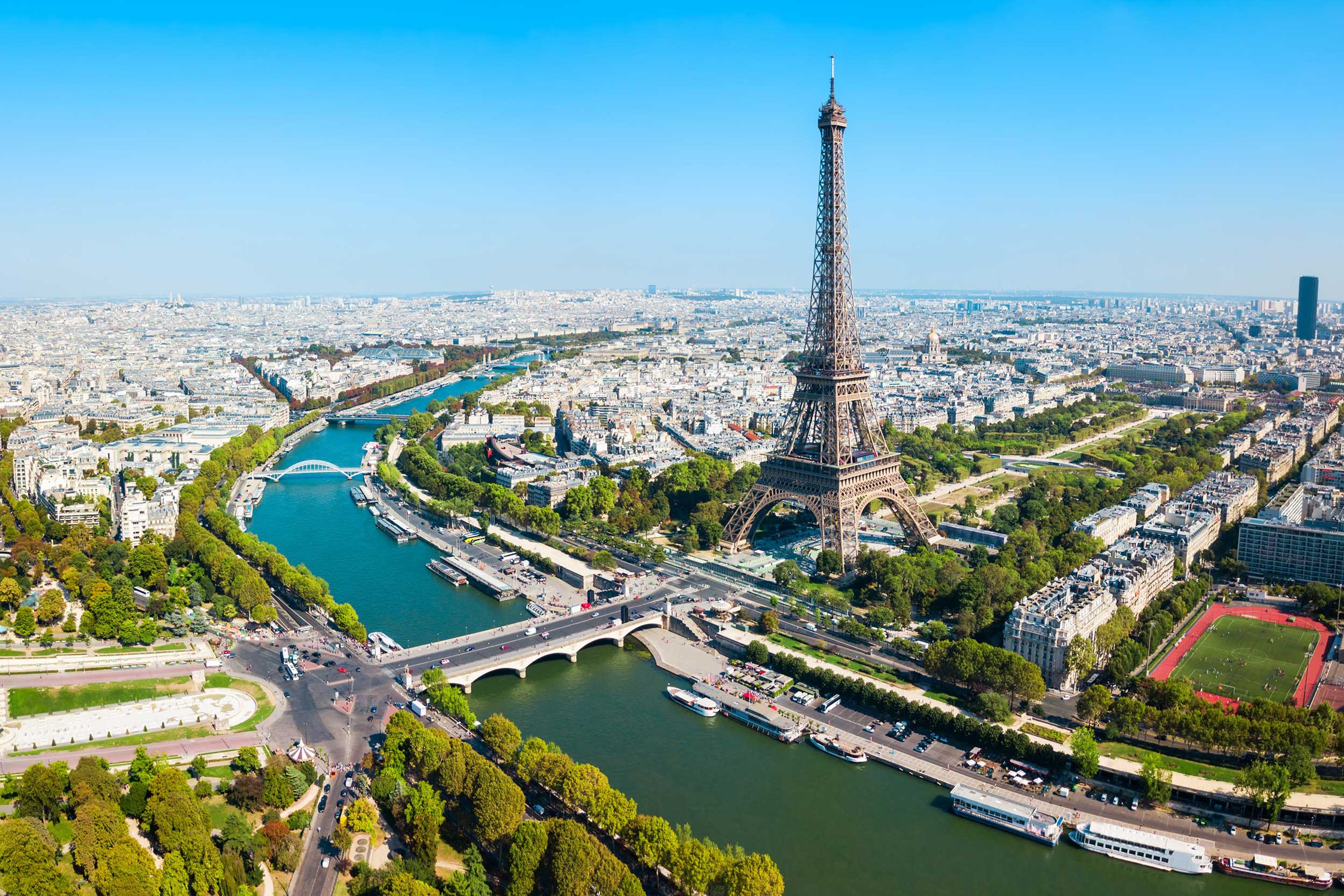 Aerial view of Paris, capital of France