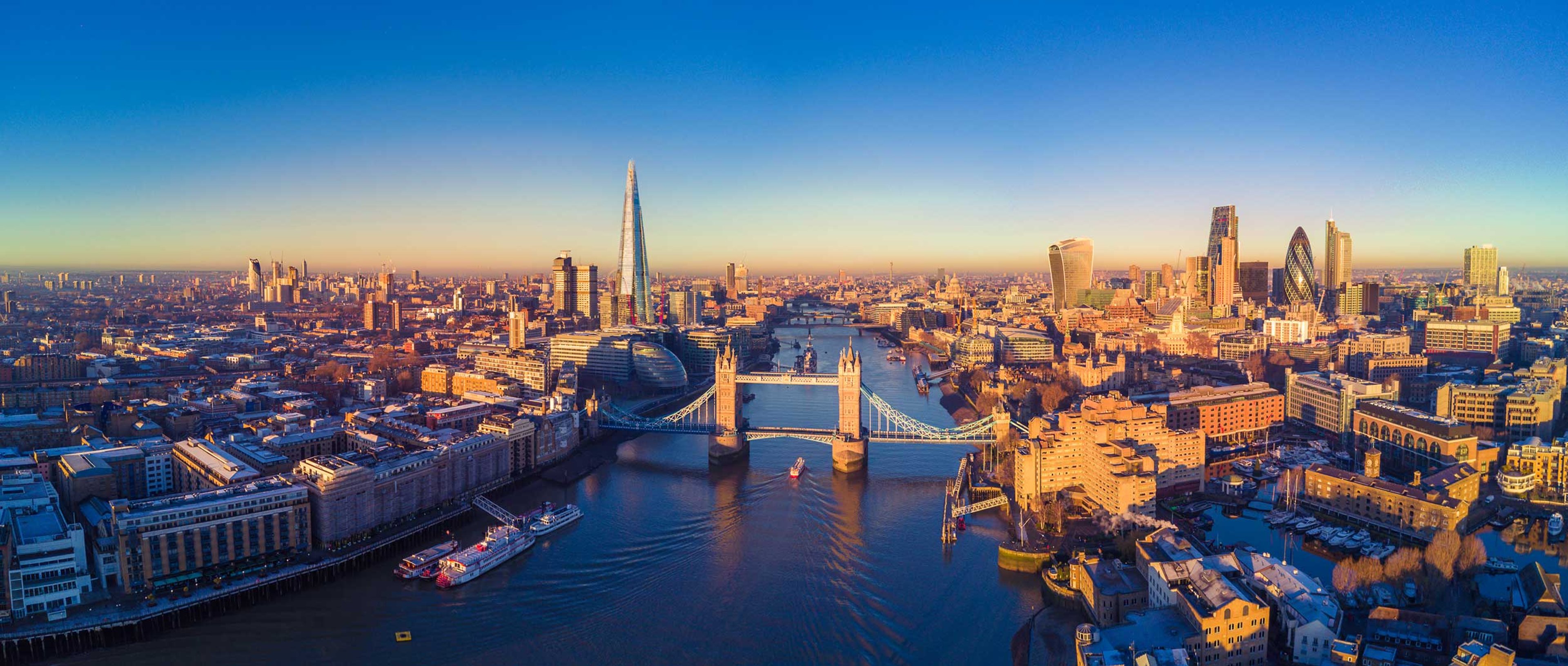 Aerial view of London, the capital of England