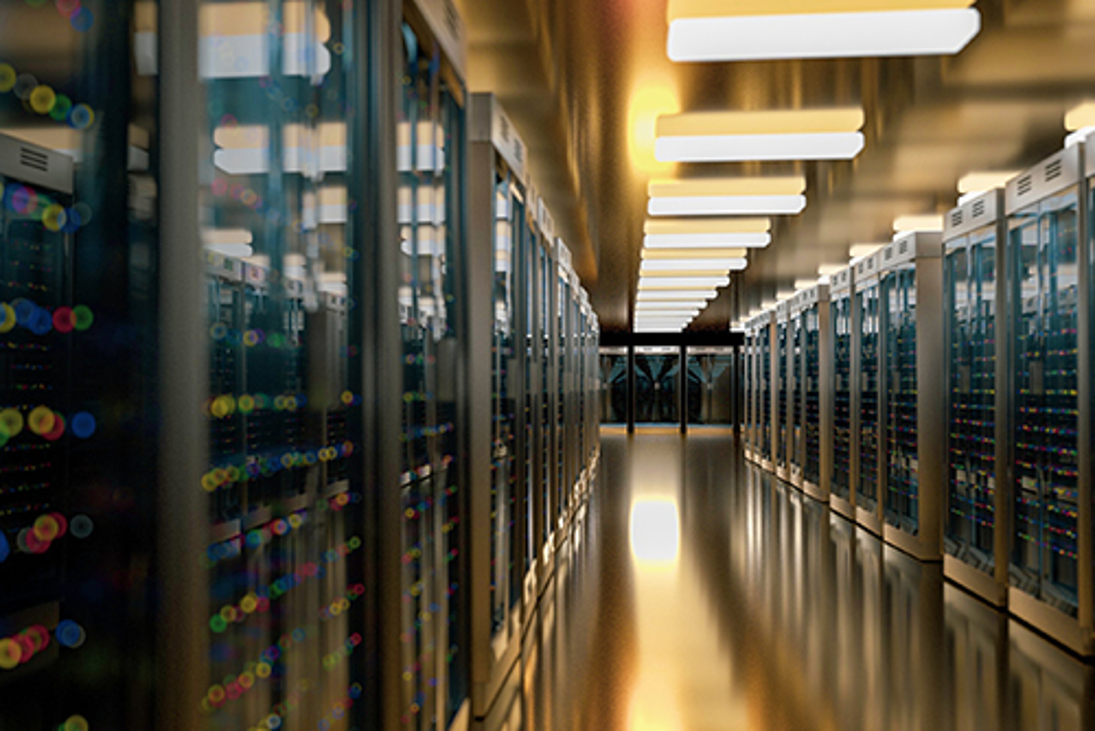 Image of the interior of a data center