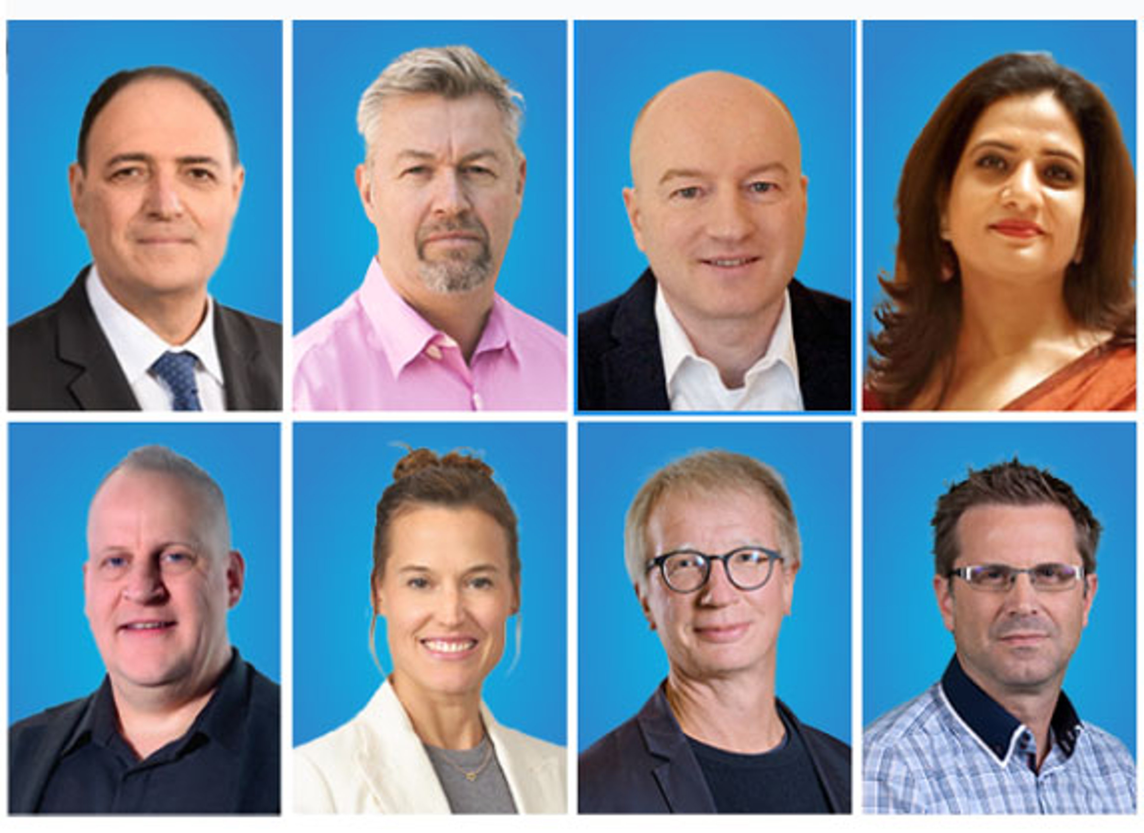 A collage of Exyte Subject Matter Experts in Biopharma and Life Sciences, among them renowned industry experts such as Luca Mussati and Jasmina Wirsich