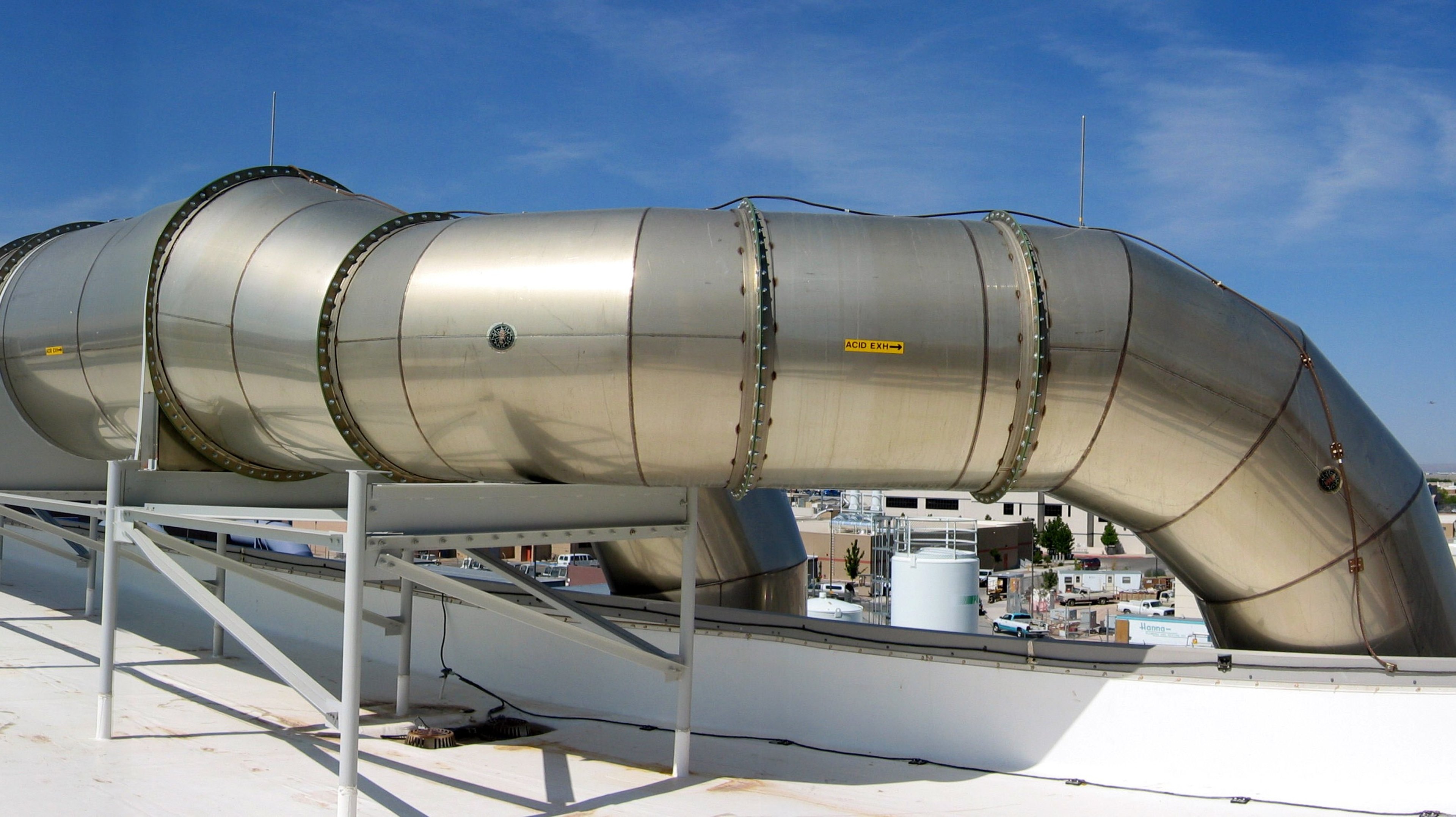 Fluoropolymer Coated Stainless Steel Duct designed and manufactured by Exyte subsidiary Fab-Tech