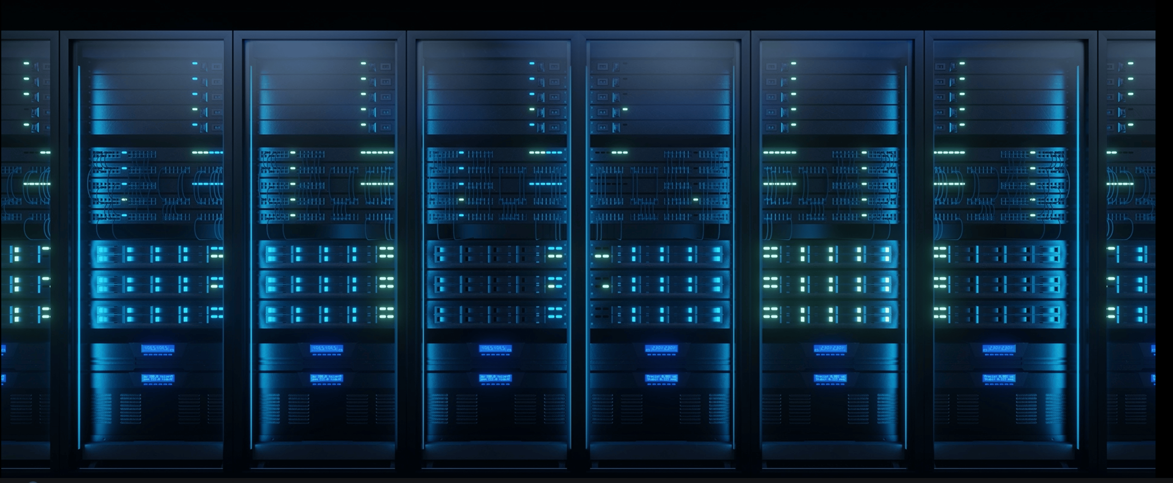 Short video showing animated data streams in a data center