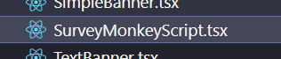 A list of CMS script files, including 'SurveyMonkeyScript.tsx.'