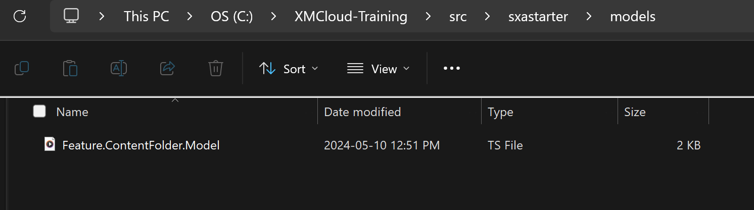 Terminal output highlighting the path where TypeScript models are generated from templates.