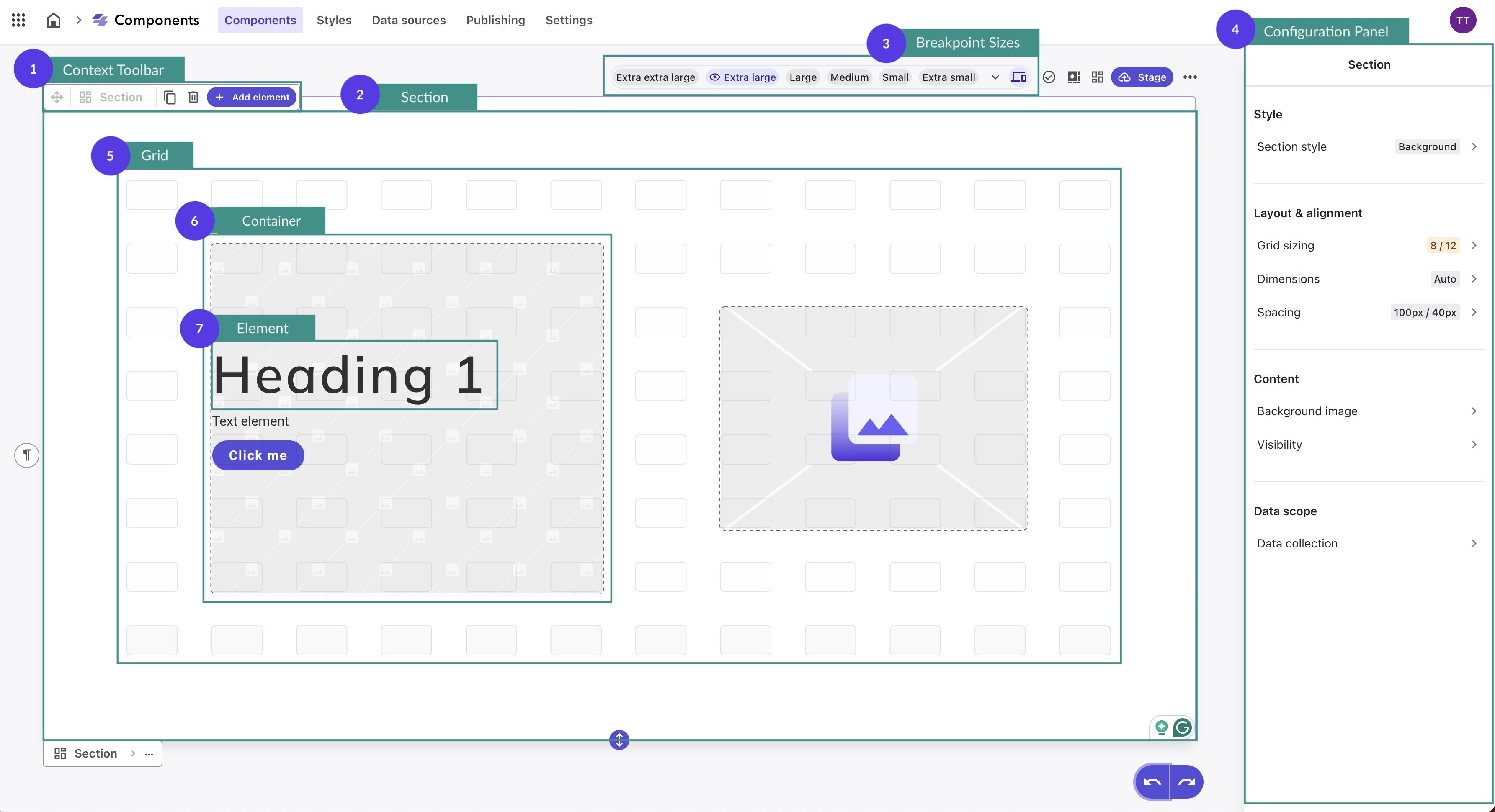 Screenshot of SitecoreAI’s component editor interface