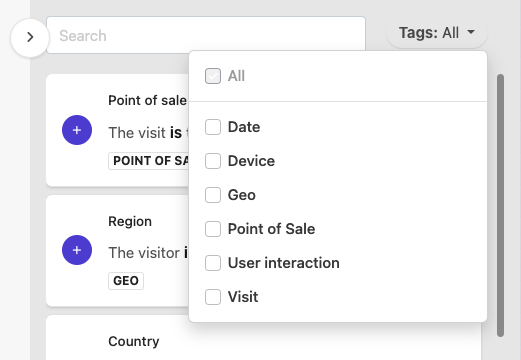 Sitecore XM Cloud audience builder condition template tags
