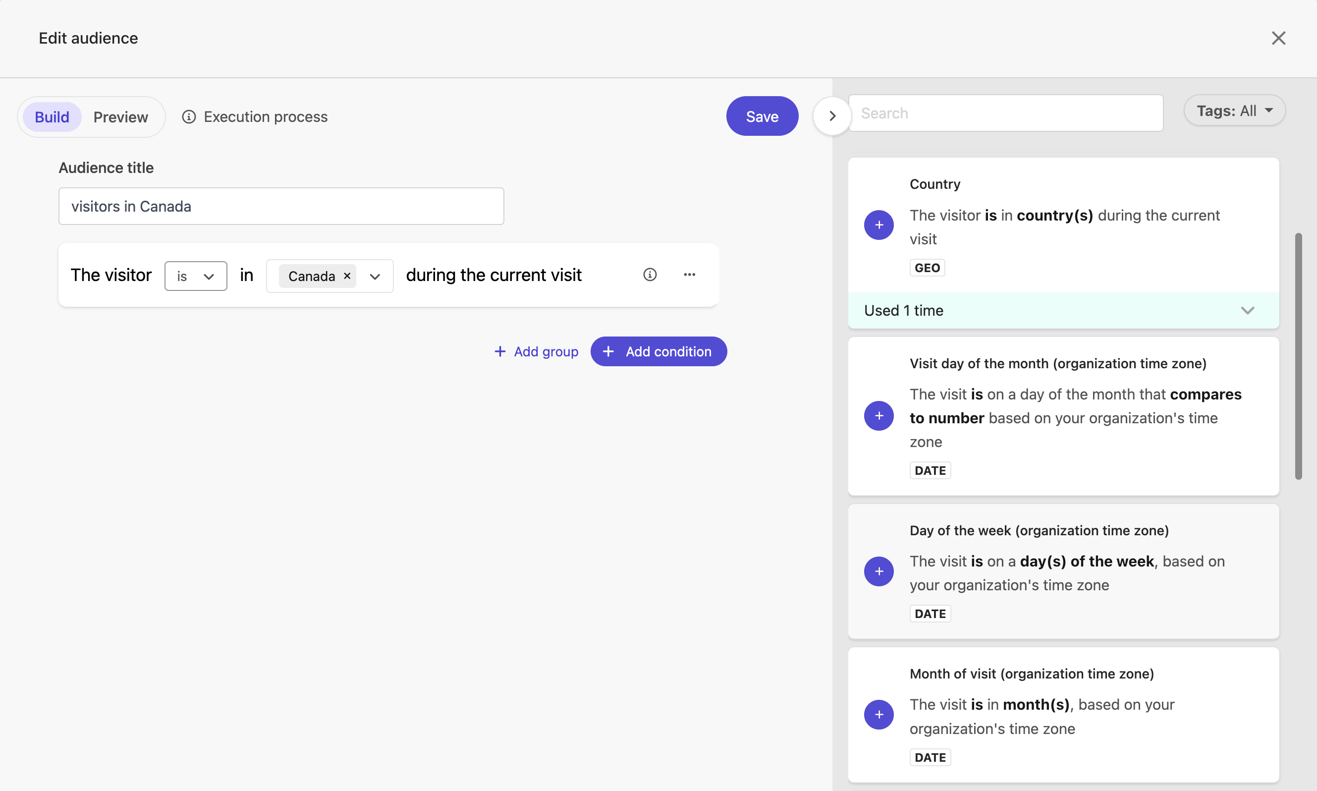 Sitecore XM Cloud page variant audience builder