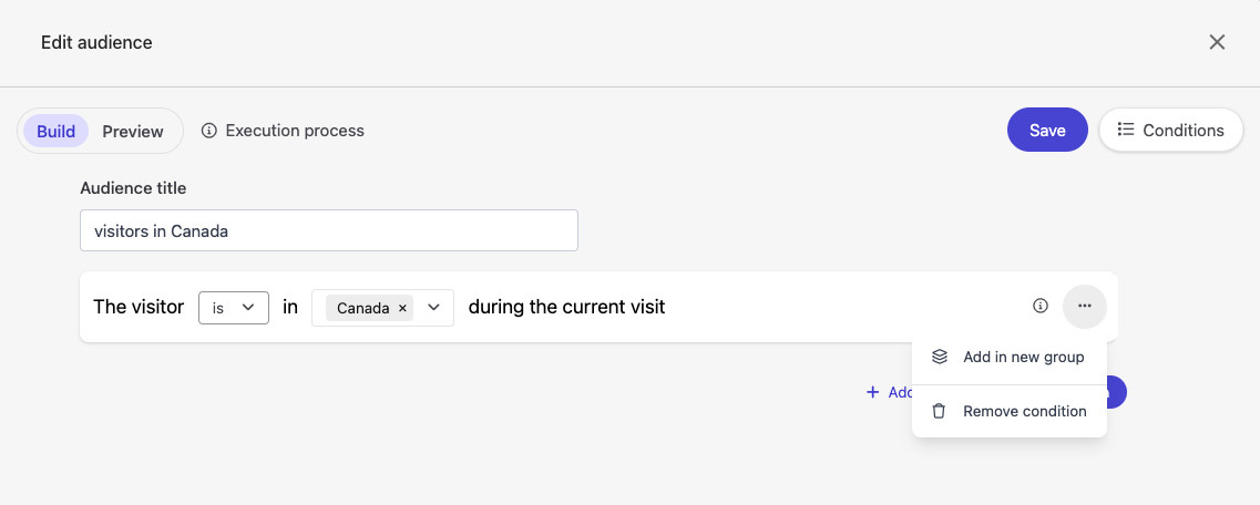 Sitecore XM Cloud page variant audience builder condition templates